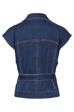 YAS Veste<lira Sl Denim Waistcoat