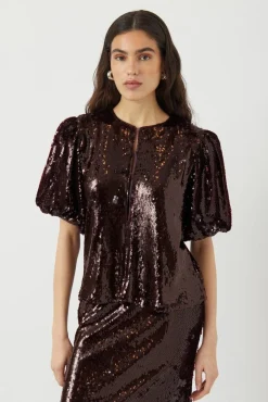 YAS T-Shirts & Toppe<royalina 2/4 Sequin Top