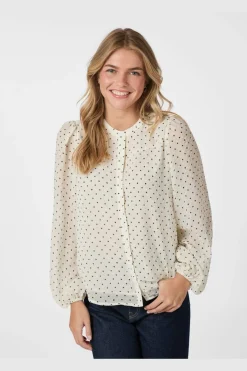 New Yrima Dot Blouse 166076 Bluser & Skjorter|Ammevenligt Tøj