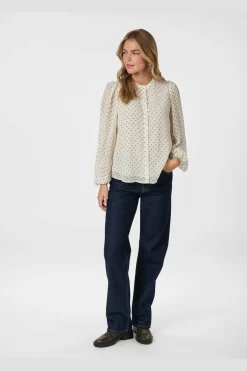 New Yrima Dot Blouse 166076 Bluser & Skjorter|Ammevenligt Tøj