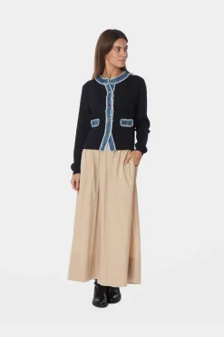Neo Noir Cardigans<Zelma Knit Denim Cardigan 167245